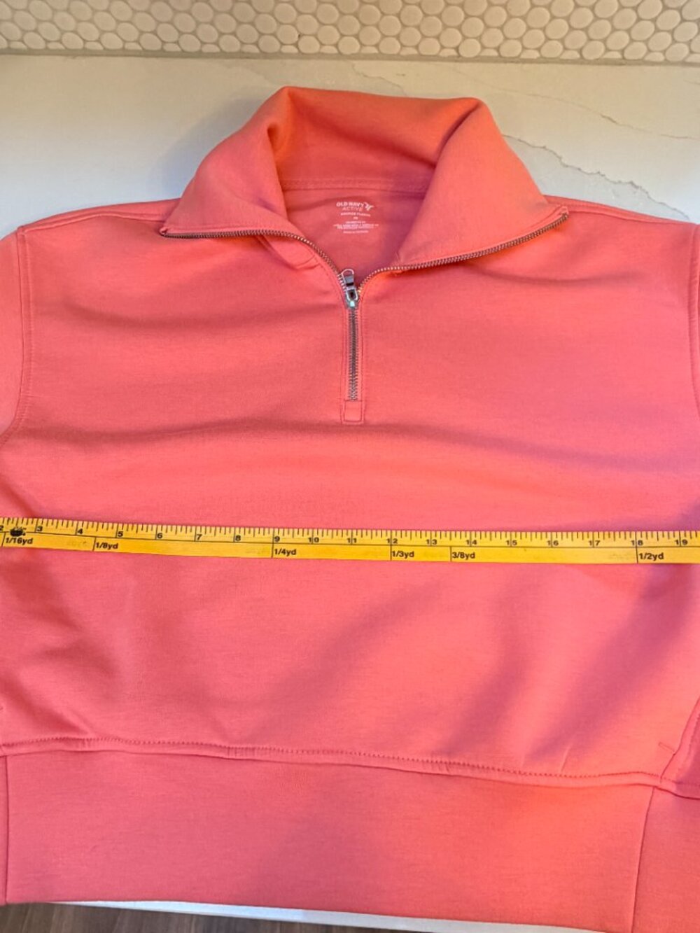 Old Navy Bounce Fleece Half-Zip Pullover Sweatshirt - XS - Coho Salmon / Coral - Picture 6 of 7